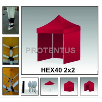 Prekybinės palapinės (įvairių spalvų) iš plieno HEX40 2x2 su 4 sienelėm  ir KREPŠIU 