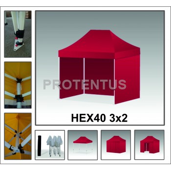 Prekybinės palapinės (įvairių spalvų) iš plieno HEX40 3х2 su 4 sienelėm  ir KREPŠIU